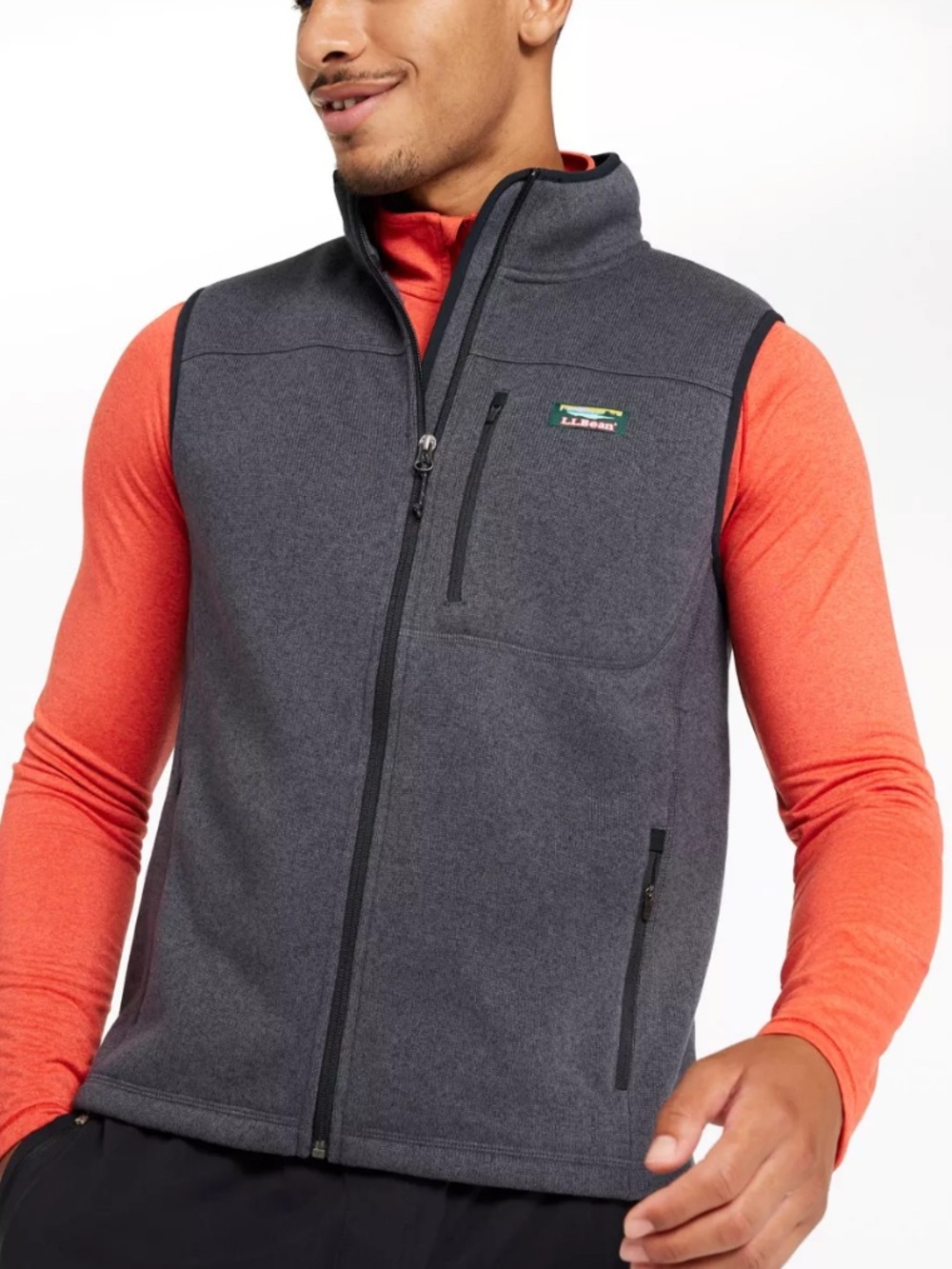 L.L. Bean Sweater Fleece Vest with Chest Zip